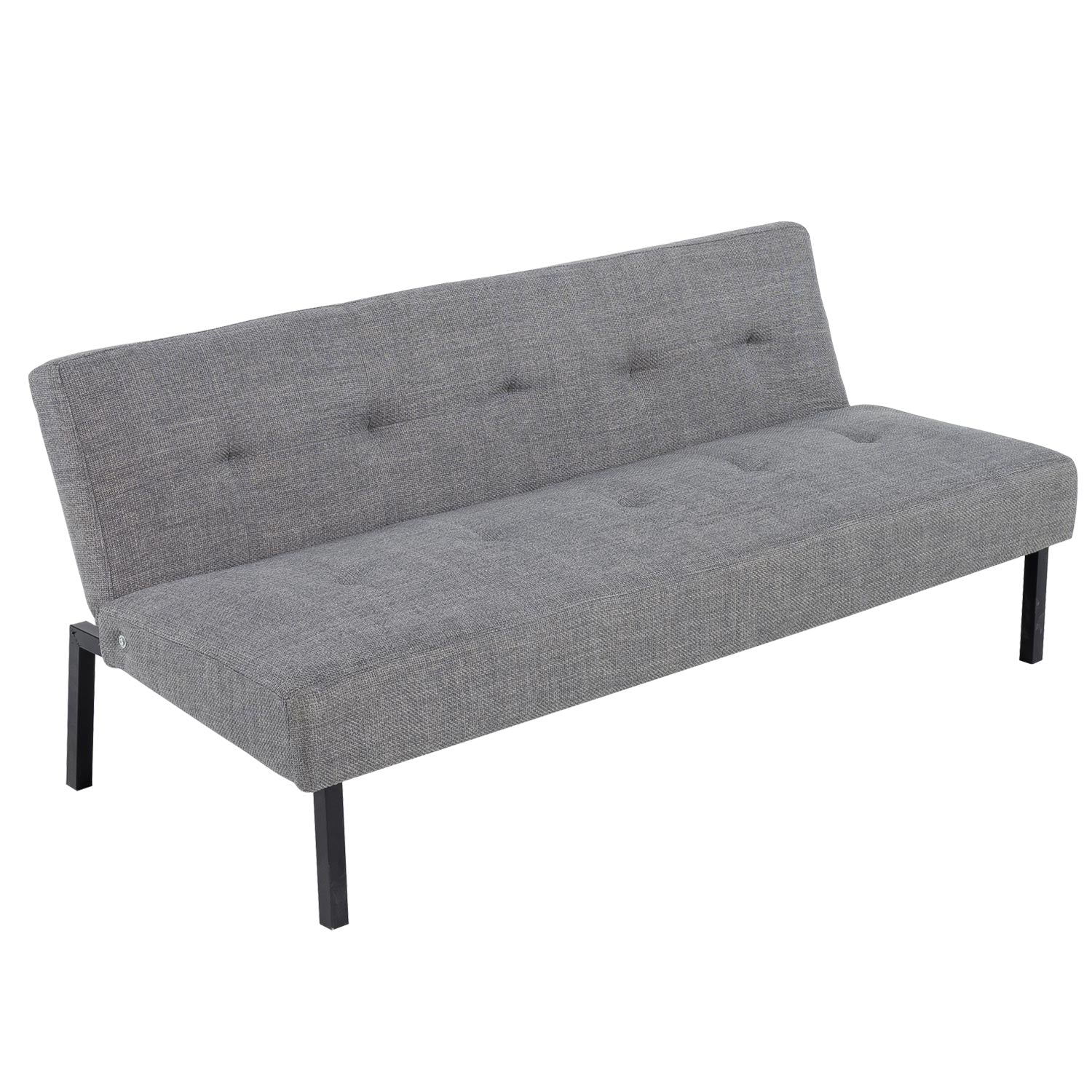 Hroth 3 Seater Futon Sofa Bed,5 Adjustable Backrest Angles, Convertible Bed Settee, Sofa 3 Seater Suitable for Living Rooms, Bedrooms and Apartments,Easy-to-Assemble Foldable Sofa (Light Grey)