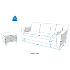 Hroth 3 Seater Sofas,Comfortable Fabric Sofa with Thick Cushions and 2 Pillows, Durable Couch for Living Room, Bedroom, Guest Room, Apartment, Self Assembly,Dark Grey