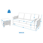 Hroth 3 Seater Sofas, Fabric Sectional Sofa with Storage Ottoman and 2 Pillows, Thick Cushions, High Weight Capacity, L Shape Recliner Settee for Living Room, Bedroom, Office, Dark Grey