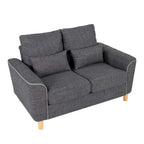 Hroth 2 Seater Sofa with 2 Pillows,Soft and Highly Elastic Small Sofa,Reclining curved sofa armrests，Couch Suitable for Living Rooms, Bedrooms and Apartments,Dark Grey