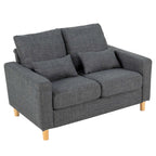 Hroth 2 Seater Sofa,Comfortable Fabric Small Sofa with Thick Cushions and 2 Pillows, Durable Couch with High Weight Capacity,Easy Assembly Sofa for Living Room, Bedroom, Office, Dark Grey