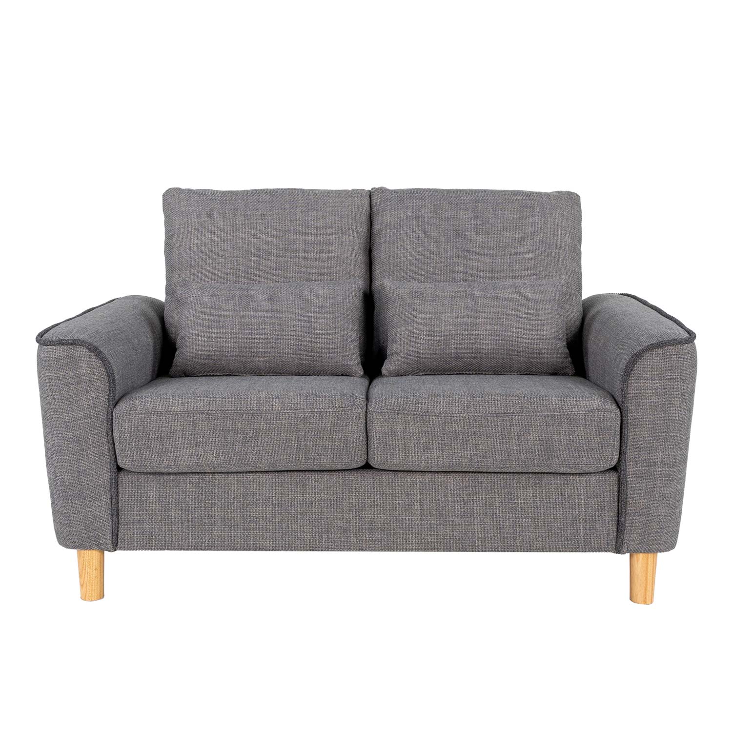 Hroth Fabric 2seater Sofa with 2 Pillows,Soft and Highly Elastic Loveseat Sofa,2 Seater Couch Suitable for Living Rooms, Bedrooms and Apartments,Light Grey