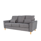 Hroth 3 Seater Sofas,Comfortable Fabric Sofa with Thick Cushions and 2 Pillows, Durable Couch for Living Room, Bedroom, Guest Room, Apartment, Self Assembly,Light Grey