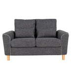 Hroth 2 Seater Sofa with 2 Pillows,Soft and Highly Elastic Small Sofa,Reclining curved sofa armrests，Couch Suitable for Living Rooms, Bedrooms and Apartments,Dark Grey
