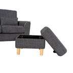 Hroth 3 Seater Sofas,Comfortable Fabric Sofa with Thick Cushions and 2 Pillows, Durable Couch for Living Room, Bedroom, Guest Room, Apartment, Self Assembly,Dark Grey
