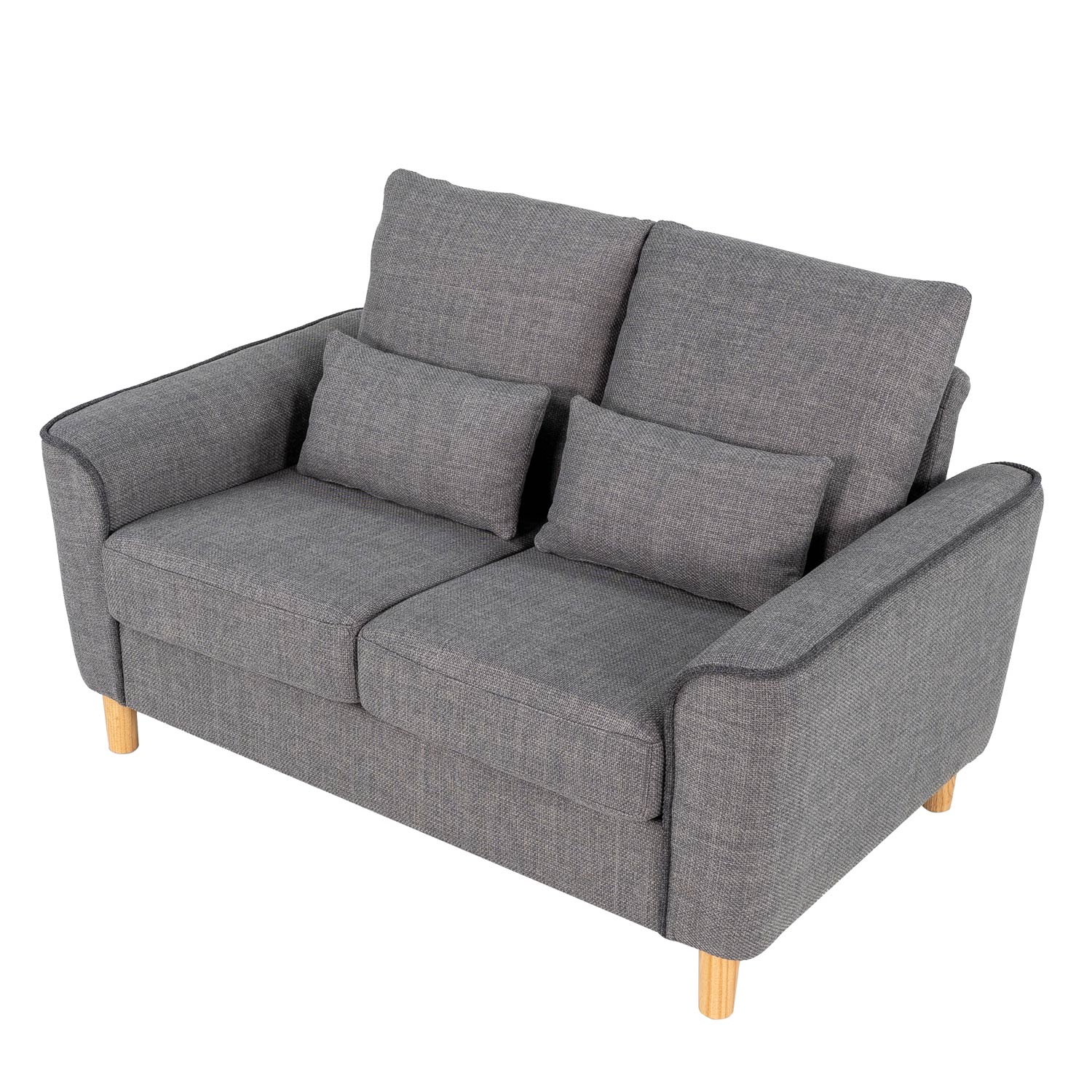 Hroth Fabric 2seater Sofa with 2 Pillows,Soft and Highly Elastic Loveseat Sofa,2 Seater Couch Suitable for Living Rooms, Bedrooms and Apartments,Light Grey