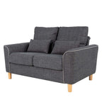 Hroth 2 Seater Sofa with 2 Pillows,Soft and Highly Elastic Small Sofa,Reclining curved sofa armrests，Couch Suitable for Living Rooms, Bedrooms and Apartments,Dark Grey