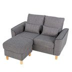 Hroth Storage Sofa with Ottoman,Thickened Fabric Sofa, 2 Seater Couch Suitable for Apartments,Living Rooms and Bedrooms,Light Grey