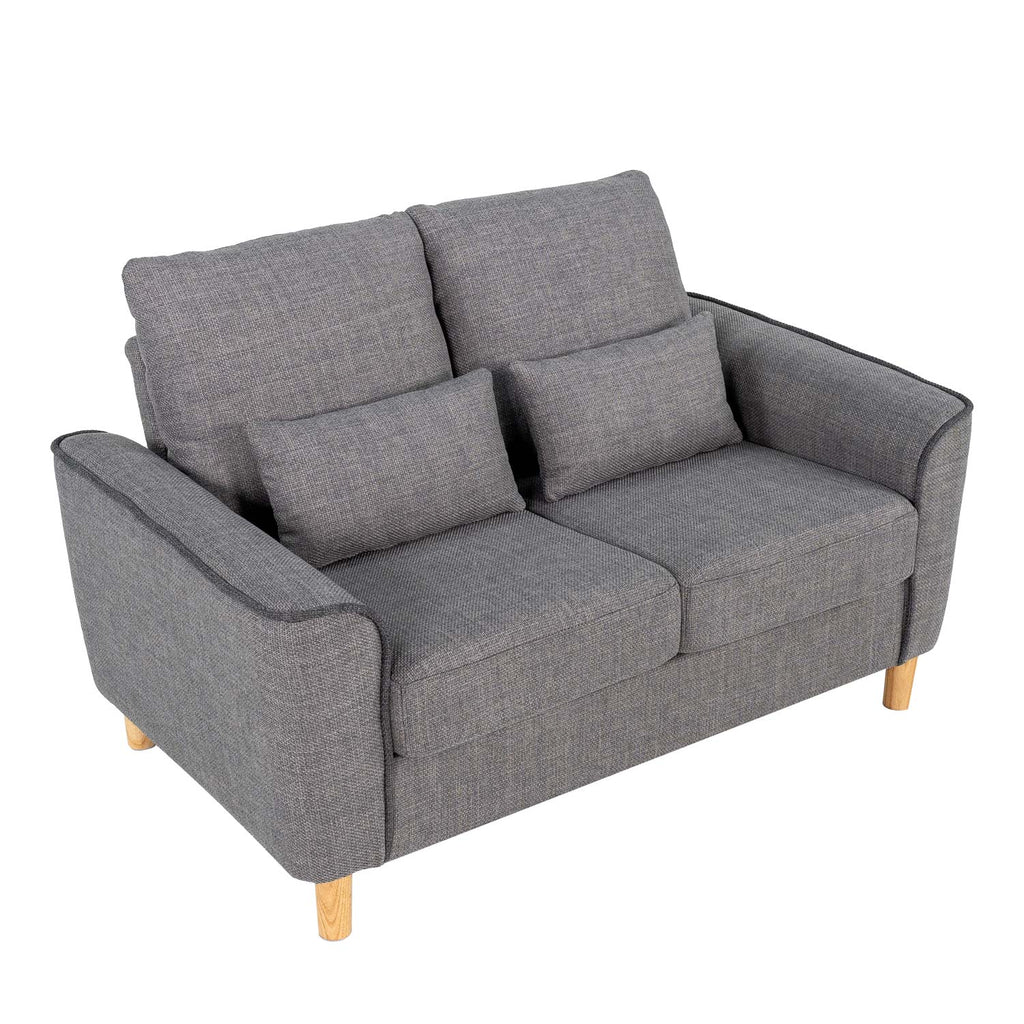 Hroth Fabric 2seater Sofa with 2 Pillows,Soft and Highly Elastic Loveseat Sofa,2 Seater Couch Suitable for Living Rooms, Bedrooms and Apartments,Light Grey