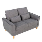 Hroth Fabric 2seater Sofa with 2 Pillows,Soft and Highly Elastic Loveseat Sofa,2 Seater Couch Suitable for Living Rooms, Bedrooms and Apartments,Light Grey