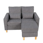 Hroth 2 Seater Sectional Sofa,Fabric Recliner Couch with Adjustable Storage Ottoman, Soft Cushions, 2 Pillows,Durable L Shape Loveseat for Living Room, Bedroom, Office,Light Grey