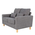 Hroth 2 Seater Sofa,Comfortable Fabric Small Sofa with Thick Cushions and 2 Pillows, Durable Couch with High Weight Capacity,Easy Assembly Sofa for Living Room, Bedroom, Office, Light Grey