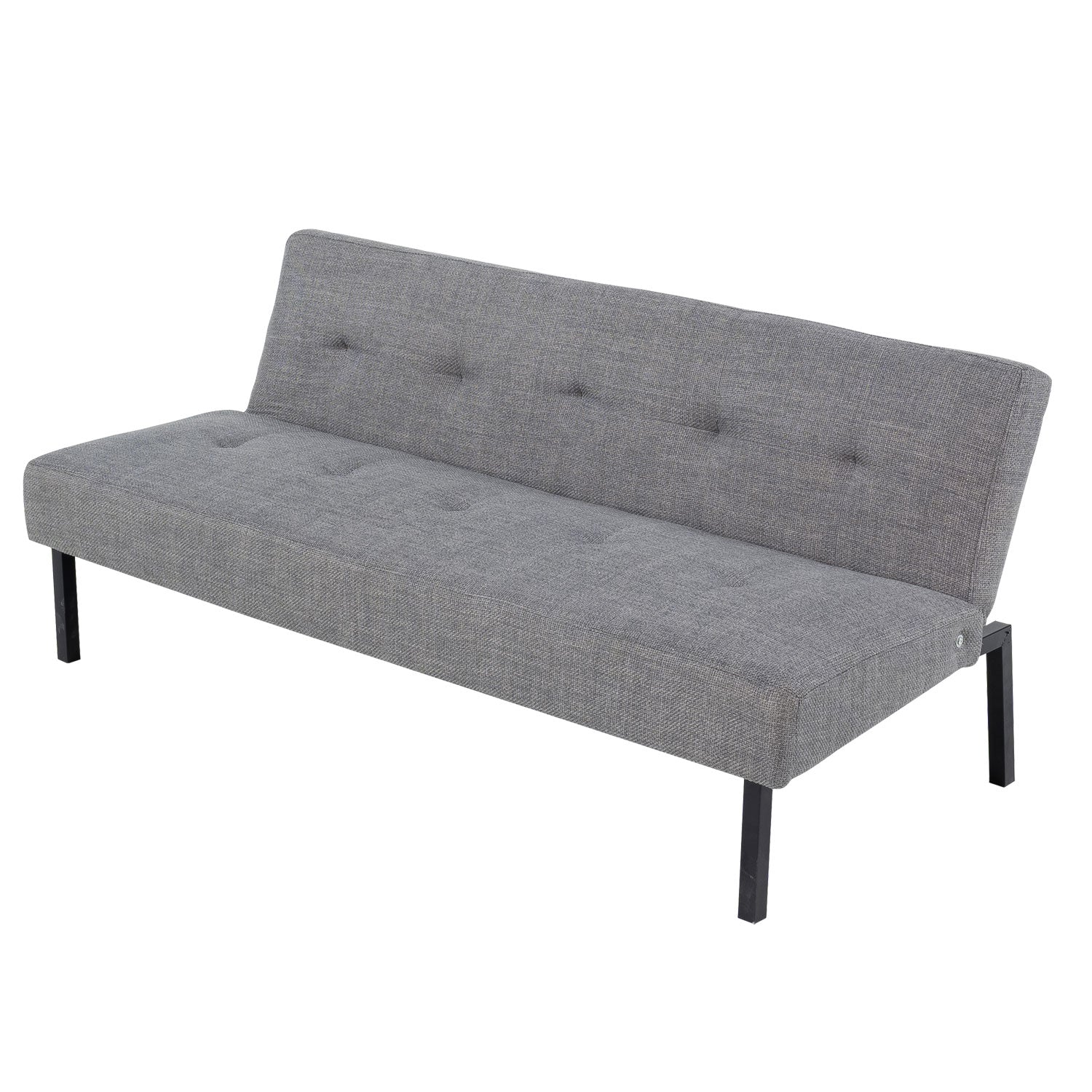 Hroth 3 Seater Futon Sofa Bed,5 Adjustable Backrest Angles, Convertible Bed Settee, Sofa 3 Seater Suitable for Living Rooms, Bedrooms and Apartments,Easy-to-Assemble Foldable Sofa (Light Grey)