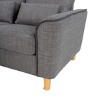 Hroth 3 Seater Sofas,Comfortable Fabric Sofa with Thick Cushions and 2 Pillows, Durable Couch for Living Room, Bedroom, Guest Room, Apartment, Self Assembly,Light Grey