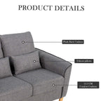Hroth Fabric 2seater Sofa with 2 Pillows,Soft and Highly Elastic Loveseat Sofa,2 Seater Couch Suitable for Living Rooms, Bedrooms and Apartments,Light Grey