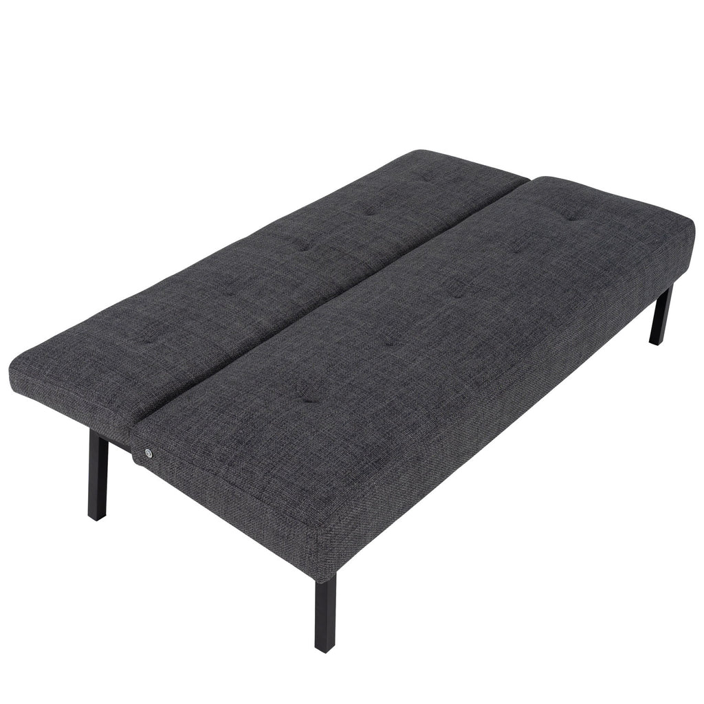 Hroth Adjustable Futon Sofa Bed,5 Adjustable Backrest Angles, Convertible Bed Settee, Sofa 3 Seater Suitable for Living Rooms, Bedrooms and Apartments,Easy-to-Assemble Foldable Sofa (Dark Grey)