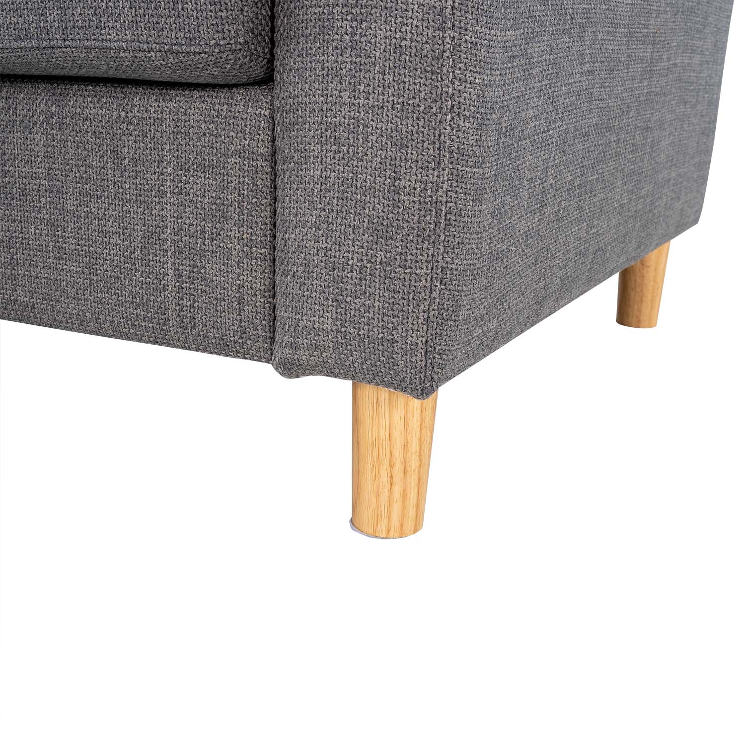 Hroth 3 Seater Sofas，Comfortable Fabric Sofa with Thick Cushions and 2 Pillows, Durable and Space Saving Settee for Living Room, Bedroom, Guest Room, Office, Light Grey