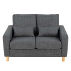 Hroth 2 Seater Sofa,Comfortable Fabric Small Sofa with Thick Cushions and 2 Pillows, Durable Couch with High Weight Capacity,Easy Assembly Sofa for Living Room, Bedroom, Office, Dark Grey