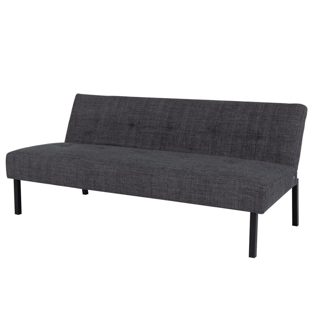 Hroth Adjustable Futon Sofa Bed,5 Adjustable Backrest Angles, Convertible Bed Settee, Sofa 3 Seater Suitable for Living Rooms, Bedrooms and Apartments,Easy-to-Assemble Foldable Sofa (Dark Grey)