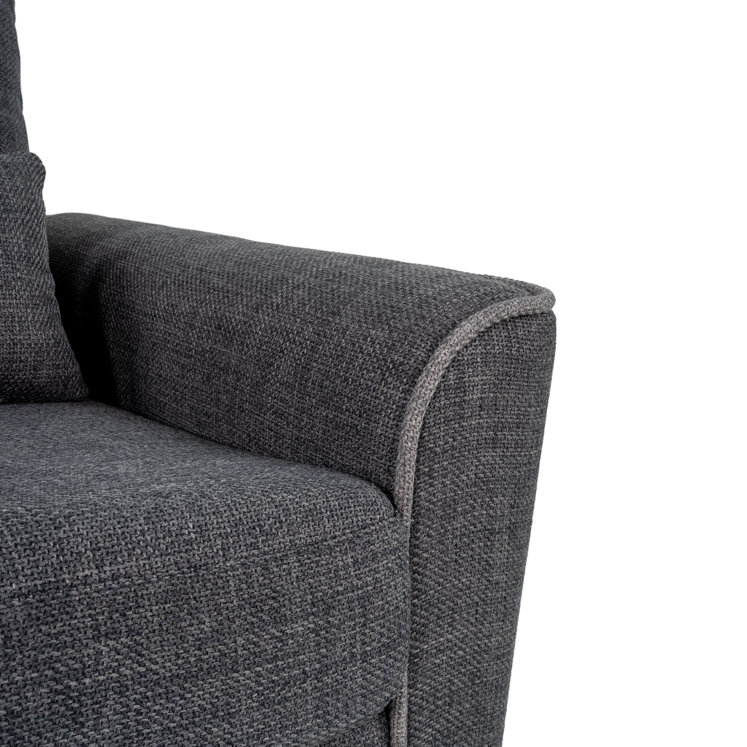 Hroth 3 Seater Sofas,Comfortable Fabric Sofa with Thick Cushions and 2 Pillows, Durable Couch for Living Room, Bedroom, Guest Room, Apartment, Self Assembly,Dark Grey