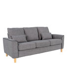Hroth 3 Seater Sofas,Comfortable Fabric Sofa with Thick Cushions and 2 Pillows, Durable Couch for Living Room, Bedroom, Guest Room, Apartment, Self Assembly,Light Grey