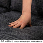 Hroth 2 Seater Sofa,Comfortable Fabric Small Sofa with Thick Cushions and 2 Pillows, Durable Couch with High Weight Capacity,Easy Assembly Sofa for Living Room, Bedroom, Office, Dark Grey