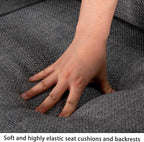 Hroth Storage Sofa with Ottoman,Thickened Fabric Sofa, 2 Seater Couch Suitable for Apartments,Living Rooms and Bedrooms,Light Grey