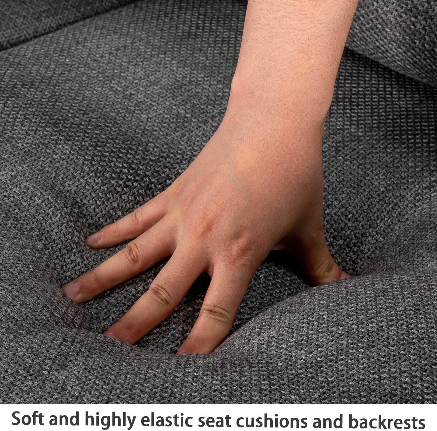 Hroth Storage Sofa with Ottoman,Thickened Fabric Sofa, 2 Seater Couch Suitable for Apartments,Living Rooms and Bedrooms,Light Grey