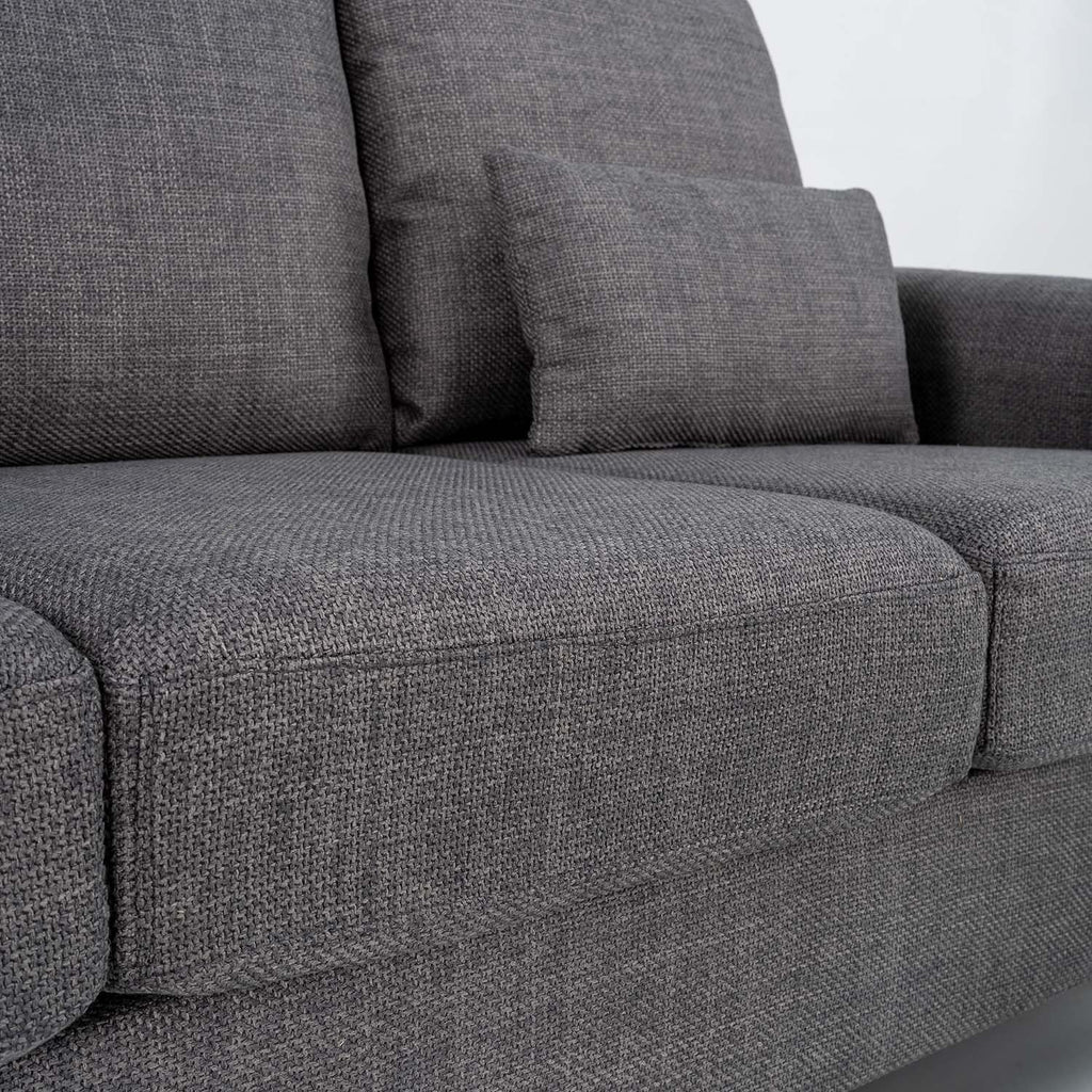 Hroth 3 Seater Sofas,Fabric Modular Sofa with Thick Cushions, 2 Pillows and Storage Ottoman, Comfortable and Durable Sectional Couch for Living Room, Bedroom, Office,Light Grey