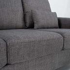 Hroth 3 Seater Sofas,Fabric Modular Sofa with Thick Cushions, 2 Pillows and Storage Ottoman, Comfortable and Durable Sectional Couch for Living Room, Bedroom, Office,Light Grey
