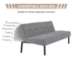 Hroth 3 Seater Futon Sofa Bed,5 Adjustable Backrest Angles, Convertible Bed Settee, Sofa 3 Seater Suitable for Living Rooms, Bedrooms and Apartments,Easy-to-Assemble Foldable Sofa (Light Grey)