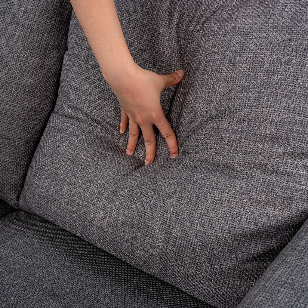 Hroth 3 Seater Sofas,Comfortable Fabric Sofa with Thick Cushions and 2 Pillows, Durable Couch for Living Room, Bedroom, Guest Room, Apartment, Self Assembly,Light Grey