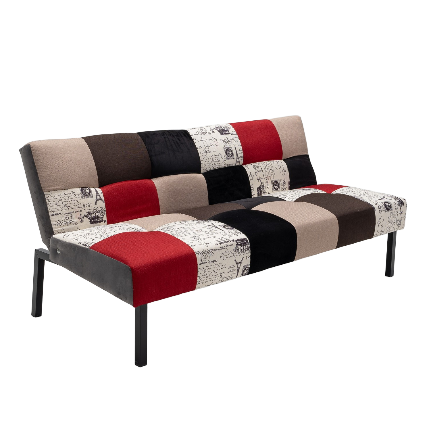Hroth 3 Seater Folding Sofa Bed,5 Adjustable Backrest Angles,Convertible Bed Settee, 3 Seater Sofa Couch Living Room/Guest Room/Home Office,Multicolored